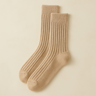 Cashmere Ribbed Socks